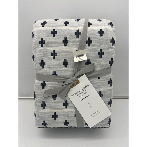 Anthropologie Jacquard-Woven Jeanette Duvet Cover Queen Size New in Package - Picture 3 of 10